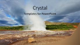  Presentation with iceland - Presentation theme featuring iceland in the summer gushing background and a light blue colored foreground