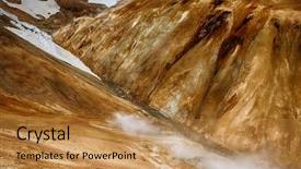  Presentation with fire ice - Amazing PPT layouts having iceland is a land of ice and fire in the geothermal area kerlingarfjoll one can see smoke and boiling fumaroles from the geothermal field as well as mountains covered by ice and snow backdrop and a gold colored foreground