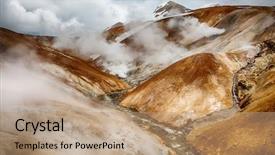  Presentation with fire ice - Audience pleasing presentation theme consisting of iceland is a land backdrop and a coral colored foreground