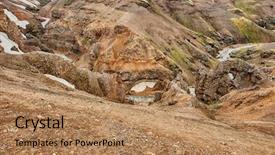  Presentation with fire ice - Cool new presentation design with iceland is a land of ice and fire in the geothermal area kerlingarfjoll one can see smoke and boiling fumaroles from the geothermal field as well as mountains covered by ice and snow backdrop and a coral colored foreground