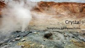  Presentation with fire ice - Beautiful slides featuring iceland is a land of ice and fire in the geothermal area kerlingarfjoll one can see smoke and boiling fumaroles from the geothermal field as well as mountains covered by ice and snow backdrop and a coral colored foreground