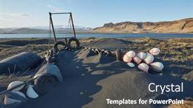  Presentation with electronic measure equipment - Slide set consisting of iceland-landscape-with-abandoned-decaying background and a tawny brown colored foreground