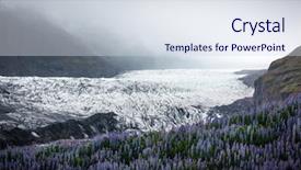 Presentation with mountains fantasy abstract nature landscape - Beautiful PPT theme featuring iceland landscape with glacier mountains backdrop and a sky blue colored foreground