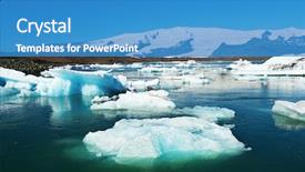  Presentation with beautiful nature - Amazing presentation theme having iceland nature - beautiful photo of jokulsarlon glacial backdrop and a teal colored foreground