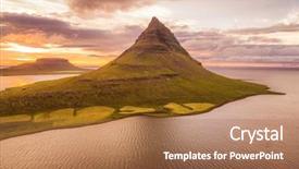  Presentation with luxury mountain nature - Beautiful PPT theme featuring iceland nature kirkjufell mountain landscape backdrop and a  colored foreground