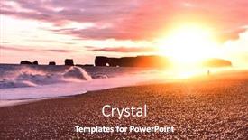  Presentation with south beach - Beautiful slides featuring iceland-nature-landscape-at-sunset backdrop and a tawny brown colored foreground