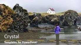  Presentation with iceland - Theme consisting of iceland-nature-landscape-on-arnarstapi background and a dark gray colored foreground