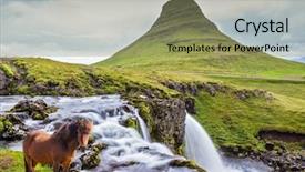  Presentation with powerful - Beautiful PPT layouts featuring iceland on the bank backdrop and a coral colored foreground