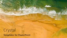  Presentation with coast line - Slide set consisting of iceland-panoramic-aerial-view background and a gold colored foreground