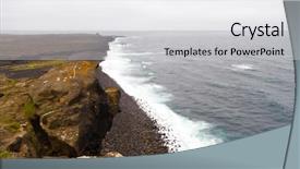  Presentation with coast line - Colorful PPT layouts enhanced with iceland reykjanes peninsula rocky volcanic backdrop and a light gray colored foreground