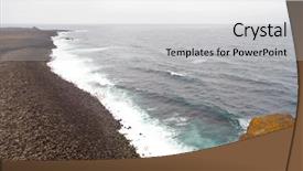  Presentation with coast line - Audience pleasing theme consisting of iceland reykjanes peninsula rocky volcanic backdrop and a light gray colored foreground