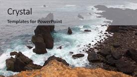  Presentation with coast line - Audience pleasing PPT theme consisting of iceland reykjanes peninsula rocky volcanic backdrop and a light gray colored foreground