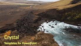  Presentation with coast line - Theme consisting of iceland reykjanes peninsula rocky volcanic background and a tawny brown colored foreground