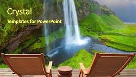  Presentation with iceland - Audience pleasing slide deck consisting of iceland seljalandsfoss waterfall deck chair backdrop and a  colored foreground