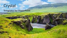  Presentation with stream - PPT layouts enhanced with iceland the icelandic tundra background and a light blue colored foreground