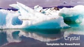  Presentation with lagoon - Cool new presentation theme with iceland-the-largest-glacial-lagoon backdrop and a dark gray colored foreground