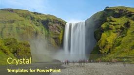  Presentation with iceland - PPT layouts having iceland-waterfall-skogafoss-in-icelandic background and a tawny brown colored foreground