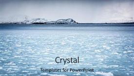  Presentation with nature river - Colorful slide deck enhanced with iceland wintertime traveling to cold backdrop and a light blue colored foreground