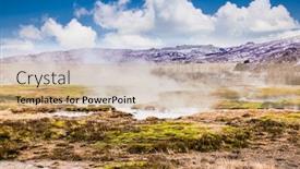  Presentation with great britain painted - Presentation design featuring icelandic-geyser-strokkur-great-tourist background and a coral colored foreground