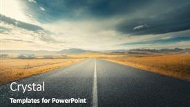  Presentation with asphalt road - Slide deck consisting of icelandic-landscape-with-asphalt-road background and a dark gray colored foreground