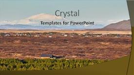 Presentation with volcano - Colorful presentation theme enhanced with icelandic-landscape-with-the-volcano backdrop and a light blue colored foreground