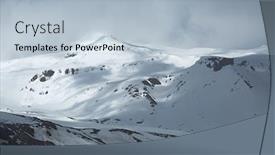  Presentation with traffic and air pollution - Slides featuring icelandic volcano eyjafjallajokull ice cap on top foggy mist covering the peak famous for erupting in 2010 disrupting air traffic over europe background and a light blue colored foreground