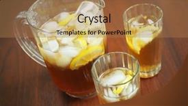  Presentation with ice - Presentation design consisting of icetea - ice tea and pitcher background and a  colored foreground