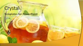 Presentation with ice lemon tea - PPT layouts consisting of icetea - summer lemon ice tea closeup background and a  colored foreground