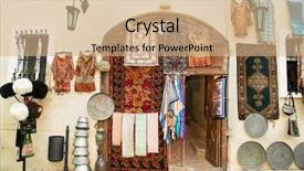  Presentation with tourist - Slides consisting of icheri sheher old town background and a coral colored foreground