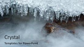  Presentation with mountain stream - Colorful presentation enhanced with icicle frozen on a branch backdrop and a light blue colored foreground