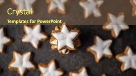  Presentation with black-stars - Presentation theme consisting of icing-gingerbread-stars-traditional-christmas background and a tawny brown colored foreground