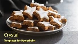  Presentation with black stars - Presentation theme featuring icing-gingerbread-stars-traditional-christmas background and a tawny brown colored foreground