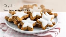  Presentation with gingerbread - Cool new theme with icing-gingerbread-stars-traditional-christmas backdrop and a coral colored foreground
