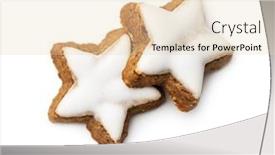  Presentation with gingerbread - PPT theme consisting of icing-gingerbread-stars-traditional-christmas background and a lemonade colored foreground