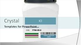  Presentation with chemical - Slide set featuring icl-iodine-monochloride-chemical-compound and a light blue colored foreground