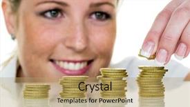  Presentation with photo - Audience pleasing presentation design consisting of icon for save growth retirement backdrop and a coral colored foreground