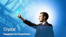  Presentation with quit social media - Presentation theme featuring icon of media screen marketing background and a teal colored foreground