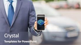  Presentation with car parking - Cool new PPT layouts with icon on screen on car backdrop and a gray colored foreground