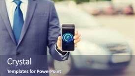  Presentation with car parking - Audience pleasing theme consisting of icon on screen on car backdrop and a ocean colored foreground