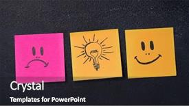  Presentation with bulb - Beautiful PPT layouts featuring icon on the blackboard change backdrop and a dark gray colored foreground