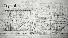  Presentation with ideas - Theme having icon set - business ideas sketch drawn background and a light gray colored foreground