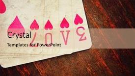  Presentation with playing cards - PPT theme with icon set - playing cards with the word background and a coral colored foreground