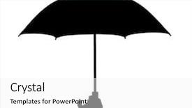  Presentation with umbrella - PPT theme having icon silhouette - hand with umbrella isolated background and a white colored foreground