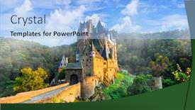  Presentation with castle - Beautiful slide deck featuring iconic-castle-burg-etz-over backdrop and a light blue colored foreground