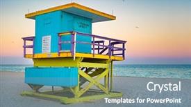  Presentation with south beach - Beautiful presentation theme featuring iconic lifeguard tower at south backdrop and a seafoam green colored foreground