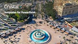  Presentation with malta - Slide deck with iconic-triton-fountain-in-front background and a tawny brown colored foreground