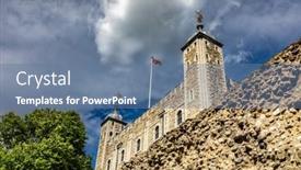  Presentation with london - Presentation design featuring iconic-white-tower background and a ocean colored foreground