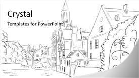  Presentation with biology fungi 3d illustration - Colorful presentation enhanced with icons architecture - old town - illustration sketch backdrop and a  colored foreground