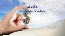  Presentation with symbol - Slides consisting of icons business - money symbol between fingers background and a sky blue colored foreground