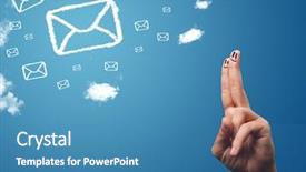  Presentation with fingers - Audience pleasing PPT theme consisting of icons made out of cloud backdrop and a  colored foreground